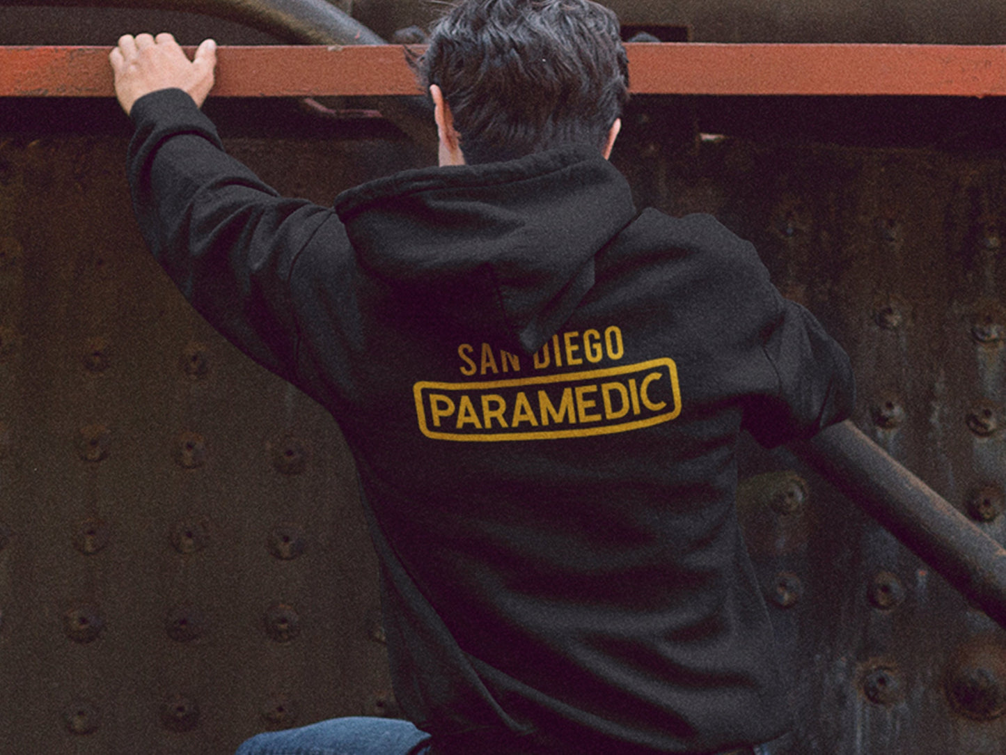 Birthday Paramedic Youth Hoodie with Star of Life, Age, and Name - Optional City or Department on Back