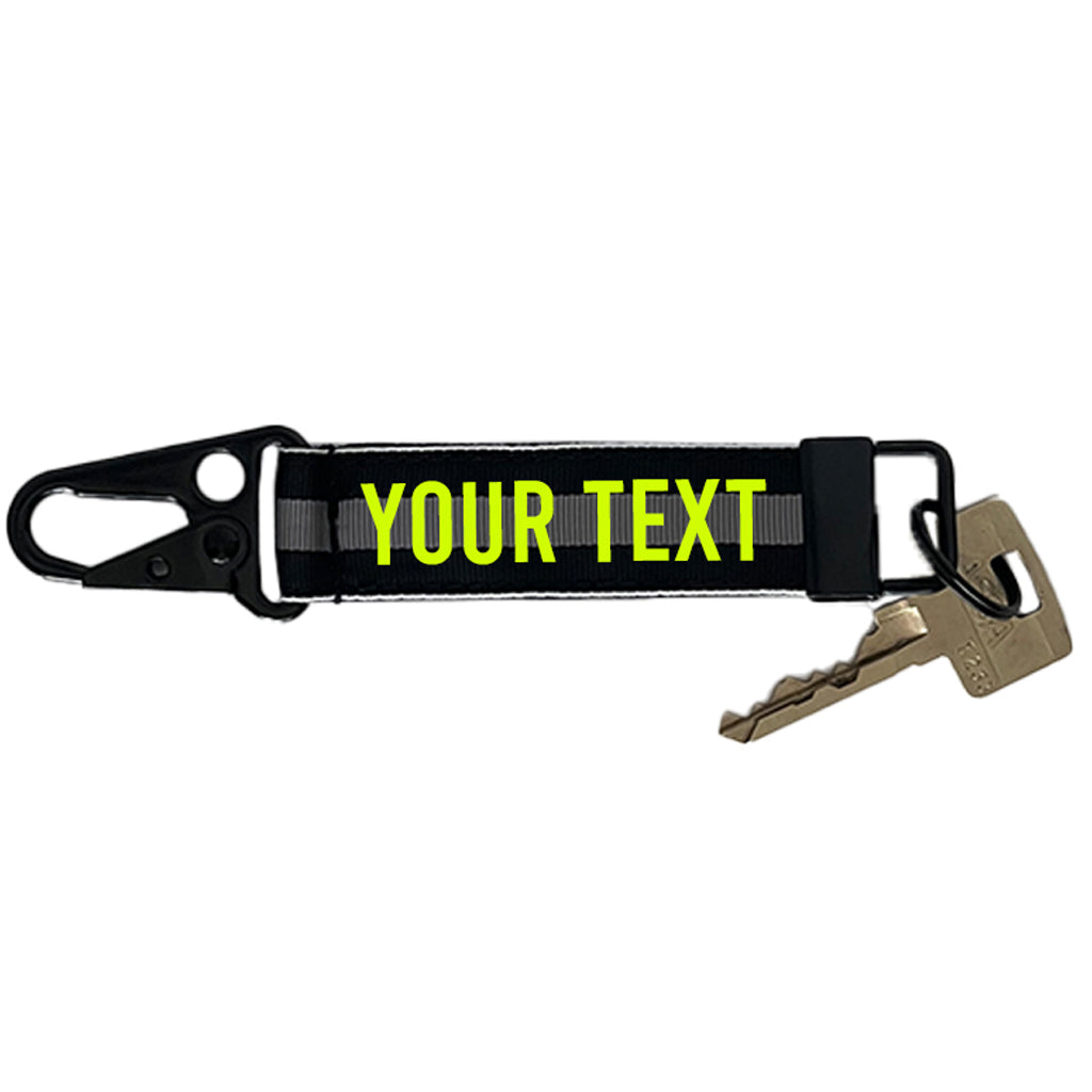 Corrections Thin Gray Line Keychain or Wristlet - Personalized with Your Name or Other Text