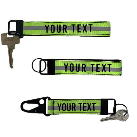 Firefighter Reflective Snap Hook Keychain or Wristlet - Personalized with Your Name