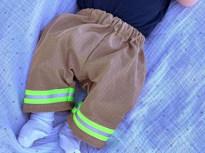 Firefighter Baby Khaki Turnout Pants with Reflective Trim