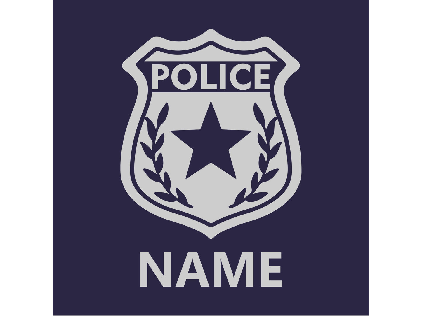 Baby Police Fleece One Piece Bodysuit with Badge and Personalized Name - Optional Police Department on Back