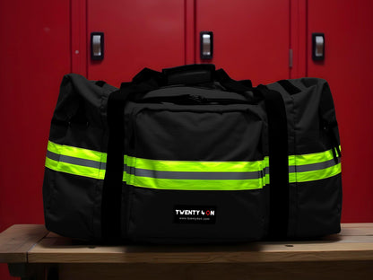 Personalized Firefighter Gym Bag or Station Bag in Tan with Your Name or Custom Text