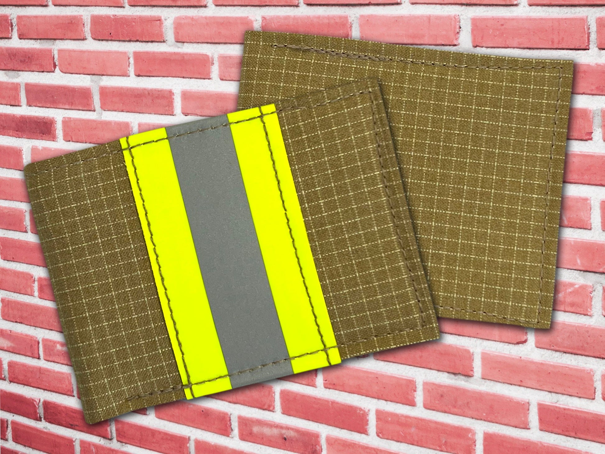 Khaki Firefighter Turnout Gear and Leather Wallet with Optional Personalization