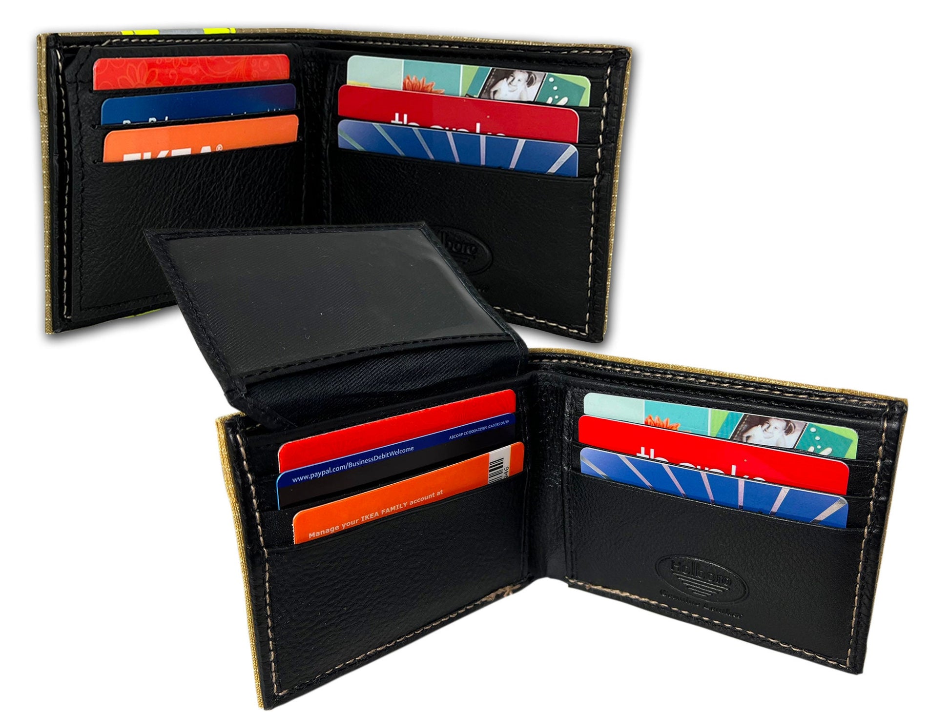 Black Firefighter Turnout Gear and Leather Wallet with Optional Personalization