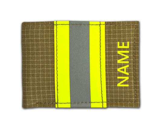 Khaki Firefighter Turnout Gear and Leather Wallet with Optional Personalization