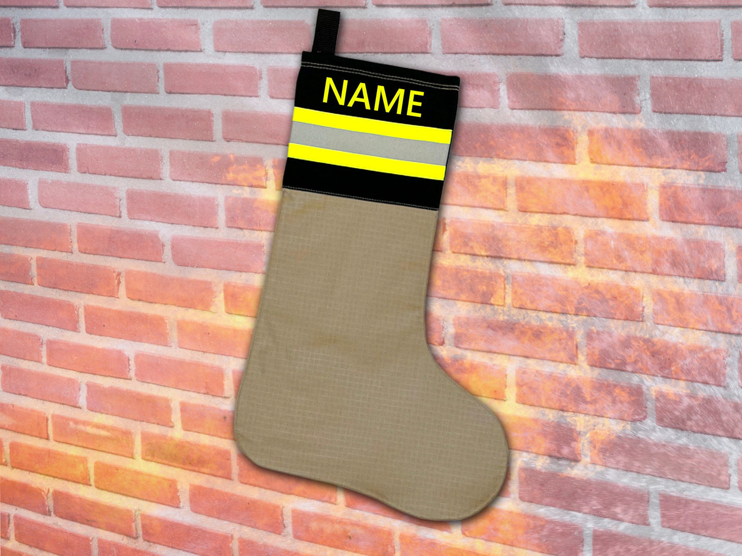 Firefighter Christmas Stocking Personalized with Your Name and Optional Maltese Cross