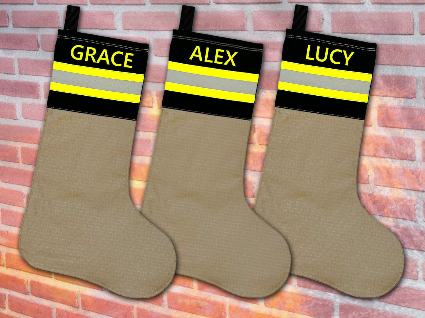 Firefighter Christmas Stocking Personalized with Your Name and Optional Maltese Cross