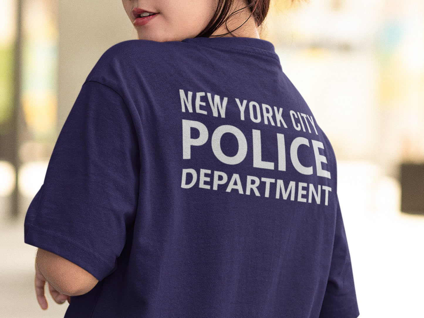 Police Navy Youth T-Shirt with Badge and Personalized Name - Optional Police Department on Back